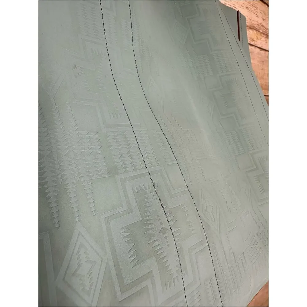 PENDLETON Tote Suede Reversible Tote Bag Brown/Aqua